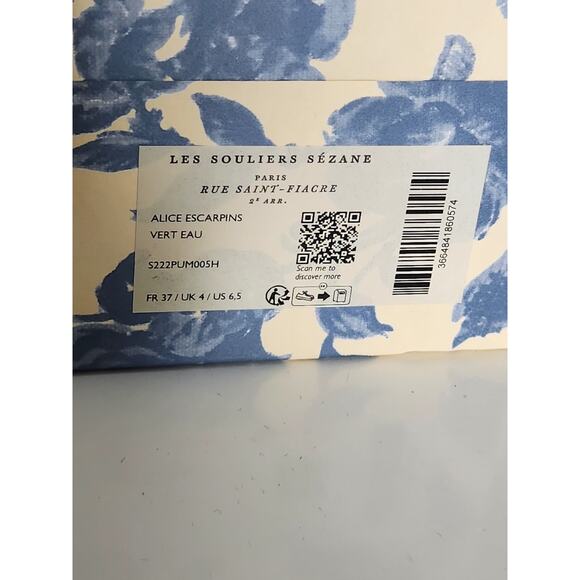 NIB Sezane Alice High Heels Suede Block Heel Pump Green EU 37 /US 6 - Picture 10 of 11
